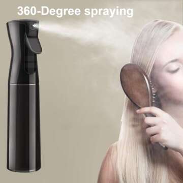 YUNFOOK Continuous Spray Bottle for Hair - 10.1 Oz/300ml Empty Ultra Fine Water Mist Sprayer for Hairstyling, Salons, Cleaning,Misting & Skin Care (Purple)