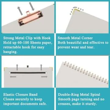 HAUTOCO Clipboard Folio with Notepad and Pockets