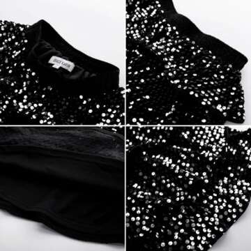 GRACE KARIN Girls Sparkly Skirts Girls Sequin Tutu Skirt for Christmas Silver 8Y