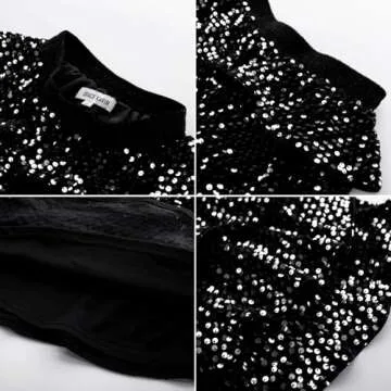 GRACE KARIN Girls Sparkly Skirts Girls Sequin Tutu Skirt for Christmas Silver 8Y