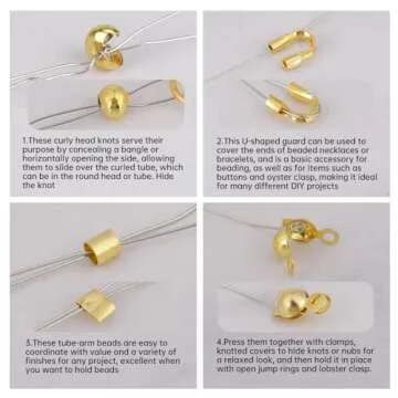 1200 Pcs Crimp Covers Beads for Jewelry Making, Crimp Tubes Crimp Lobster Clasps, Jump Rings, Crimping Pliers Tweezers and Beading Wire Guardians with Clear Storage Box