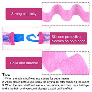 FEPITO 36 Pack Hair Curlers No Heat Easy Styling Kit