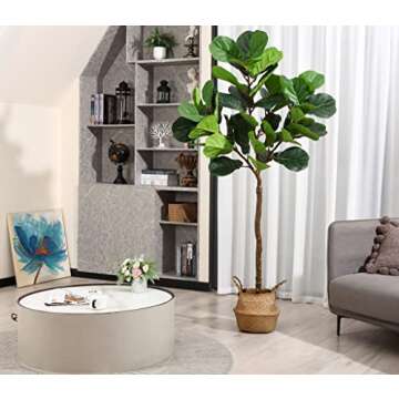 SOGUYI 5.8 Feet Tall Artificial Fiddle Leaf Fig Tree