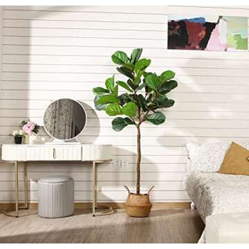 SOGUYI 5.8 Feet Tall Artificial Fiddle Leaf Fig Tree
