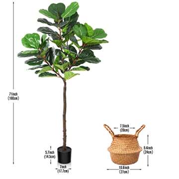 SOGUYI 5.8 Feet Tall Artificial Fiddle Leaf Fig Tree