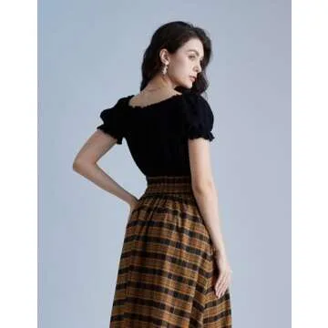 Women's Renaissance Blouse Short Sleeve Off Shoulder Casual Tops Medieval Peasant Shirt Black S