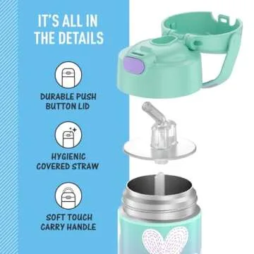 THERMOS FUNTAINER Kids Water Bottle - Stylish & Insulated 12oz