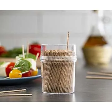 Prestee 2000 Wooden Toothpicks with Reusable Holders