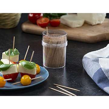 Prestee 2000 Wooden Toothpicks with Reusable Holders