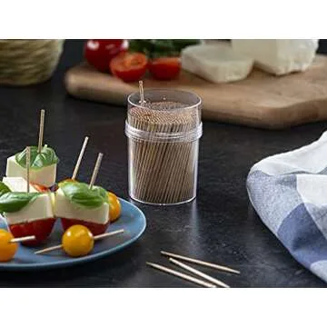 Prestee 2000 Wooden Toothpicks with Reusable Holders