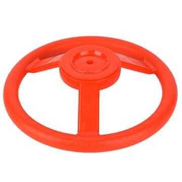 oceanside Swingset Steering Wheel, Plastic Outdoor Playground Small Steering Wheel Toy Swing Set Accessories(Red)