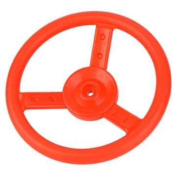 oceanside Swingset Steering Wheel, Plastic Outdoor Playground Small Steering Wheel Toy Swing Set Accessories(Red)