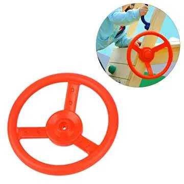 oceanside Swingset Steering Wheel, Plastic Outdoor Playground Small Steering Wheel Toy Swing Set Accessories(Red)