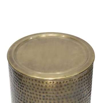 SIMPLIHOME Corbin 16 inch Metal Side Table in Antique Gold