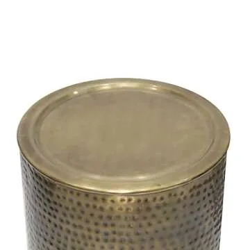 SIMPLIHOME Corbin 16 inch Metal Side Table in Antique Gold