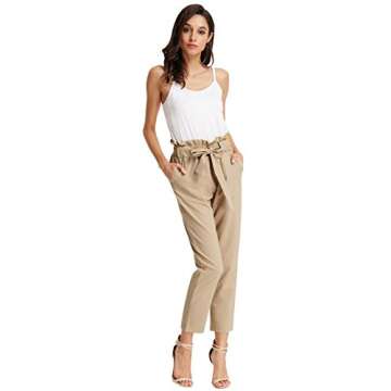 GRACE KARIN Women High Waist Ruffle Cropped Pants
