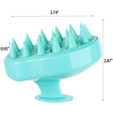 Hair Shampoo Brush Scalp Massager Silicone Scalp Scrubber Scalp Brush Hair Wash Tool for All Hair Types (Green&Purple)
