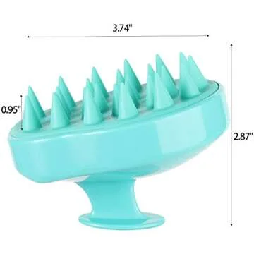 Hair Shampoo Brush Scalp Massager Silicone Scalp Scrubber Scalp Brush Hair Wash Tool for All Hair Types (Green&Purple)