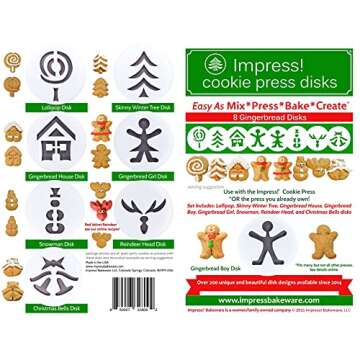 Gingerbread 8 Disk Set for Cookie Presses