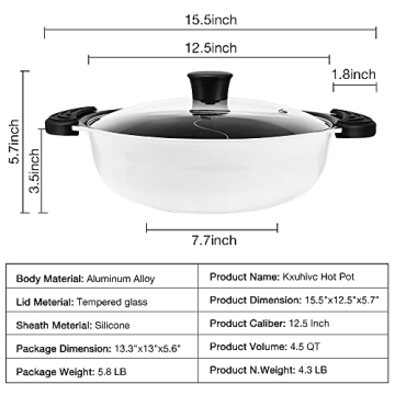 Dual-Sided Hot Pot for Induction Cooker - Shabu Shabu