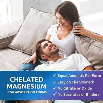 Zentastic 4-in-1 Magnesium Complex - Chelated Magnesium Glycinate, Malate, Taurate & Lactate - High Absorption for Nerves, Immune, Bones, Muscles - Magnesium Supplement - 120 Magnesium Capsules