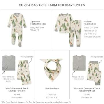 Burt's Bees Baby Unisex Baby 2-Piece Family Jammies Matching Holiday Organic Cotton Pajamas, Christm...