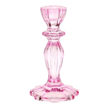 Talk Tables Pink Glass Candlestick Holder | Elegant Table Decor