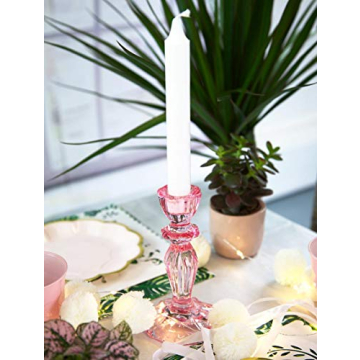 Talk Tables Pink Glass Candlestick Holder | Elegant Table Decor