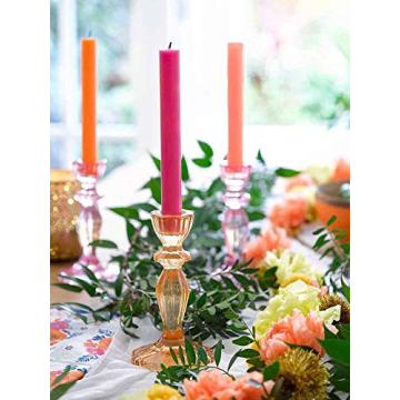 Talk Tables Pink Glass Candlestick Holder | Elegant Table Decor