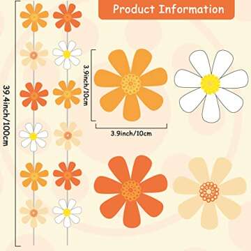 Daisy Groovy Boho Party Banners Daisy Garland Kit Daisy Hanging Swirl Daisy Party Supplies Decoratio...