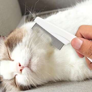 Multifunctional Pet Comb Tear Stain Removal Comb, 2024 New Pet Grooming Brush Fine-Tooth Stainless Grooming Massage Comb, Magic Pets Grooming Comb Kit for Small Dogs Puppies (Yellow)