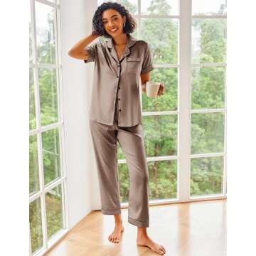 Ekouaer Silk Satin Pajamas Set - Soft & Stylish PJs