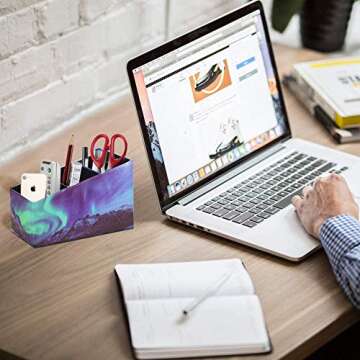 LIZIMANDU PU Leather Multifunctional Desktop Organizer