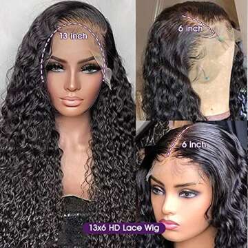 Lemoda 30Inch Water Wave Lace Front Human Hair Wig