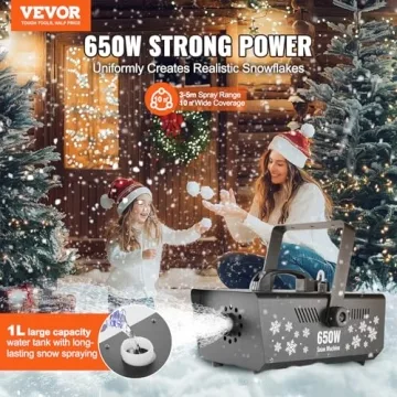 VEVOR Snow Machine - 650W Wireless Snow Maker