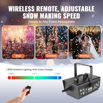 VEVOR Snow Machine - 650W Wireless Snow Maker