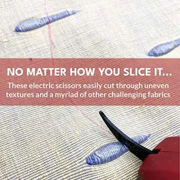 Madam Sew Electric Scissors for Fabric Cutting, Heavy Duty Cordless Shears with USB Rechargeable Battery, Trigger Operation and Non-Slip Grip Cuts Denim, Wool, Leather - REPLACEMENT BLADES AVAILABLE