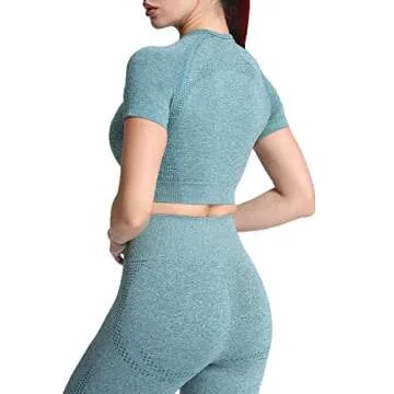 Aoxjox Seamless Women’s Workout Crop Top for Yoga