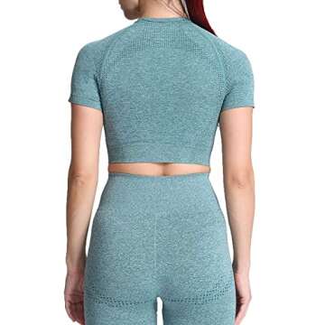 Aoxjox Seamless Women’s Workout Crop Top for Yoga