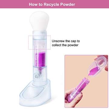 Dip Powder Recycling Tray Pen with Brush, Upgraded Mess-Free Nail Dip Powder Recycling System DIY Manicures Tool for Nail Technician Beginner Use