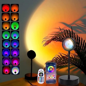 JIMEI Sunset Lamp Projector Led Lights for Bedroom Night Light RGB Lights Sun Sunlight Sunrise Lamp ...