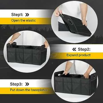 YSSOA 2 Compartments Car Organizer - Durable & Collapsible
