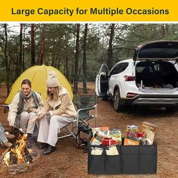 YSSOA 2 Compartments Car Organizer - Durable & Collapsible