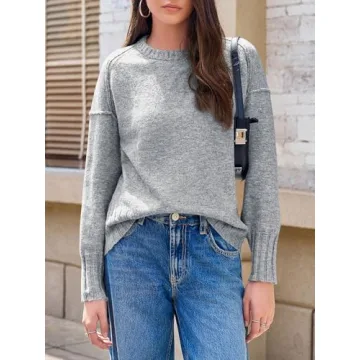 Saodimallsu Womens Crew Neck Oversized Sweater for Winter