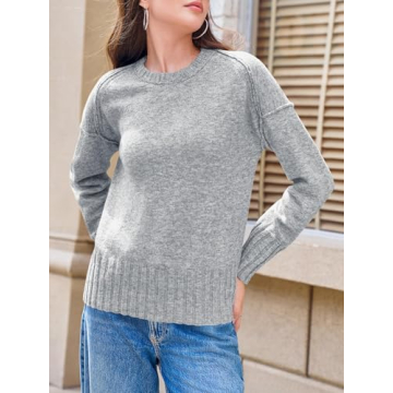 Saodimallsu Womens Crew Neck Oversized Sweater for Winter