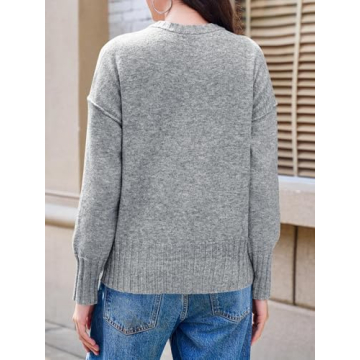 Saodimallsu Womens Crew Neck Oversized Sweater for Winter