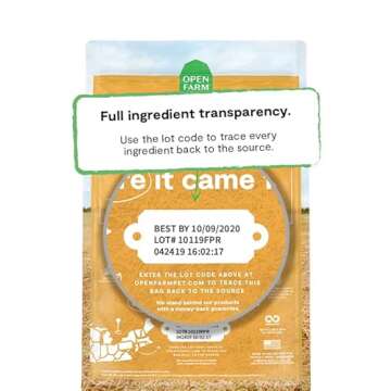 Open Farm, Ancient Grains Dry Dog Food, Protein-Rich & Nutrient Dense, 90% Animal Protein Mixed with Non-GMO Fruits, Veggies and Superfoods, Harvest Chicken Recipe, 22lb Bag