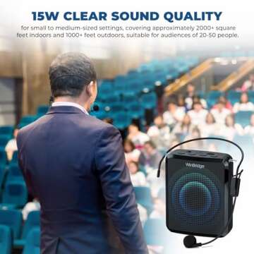 WinBridge Voice Amplifier - Lightweight Portable Microphone, Perfect for Teachers and Guides
