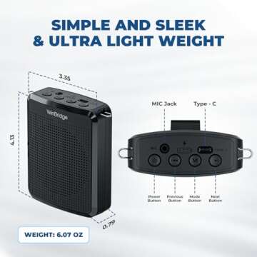 WinBridge WB008 Professional Voice Amplifier - Clear Sound