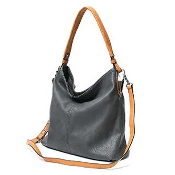Janin Handbag Bucket Style Hobo Shoulder Bag with Extra Longer Strap